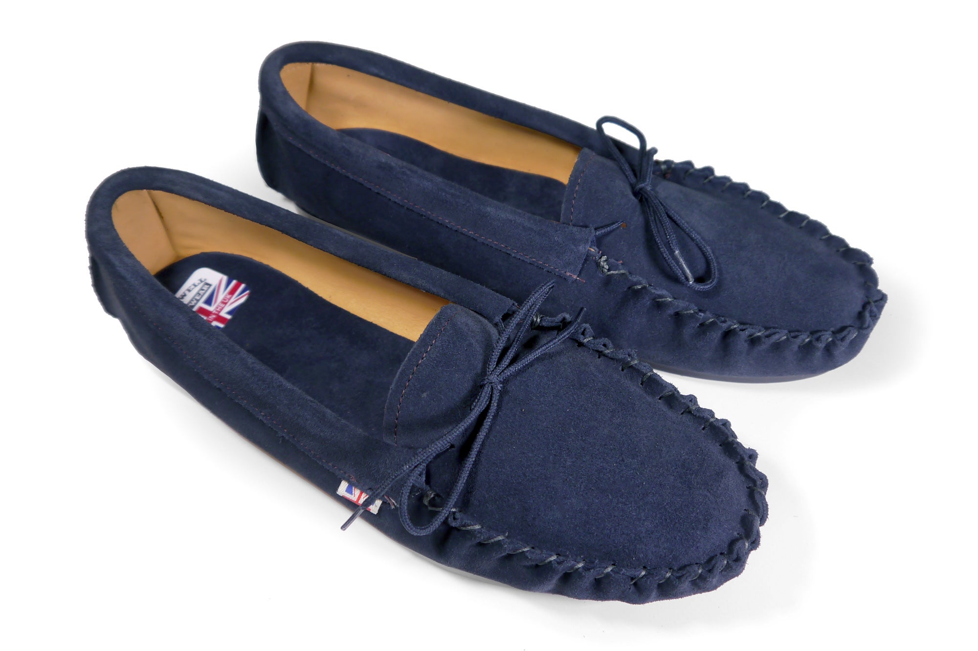 Moccasin Shoes Navy Blue Leather Moccasins Made To Order: Mens