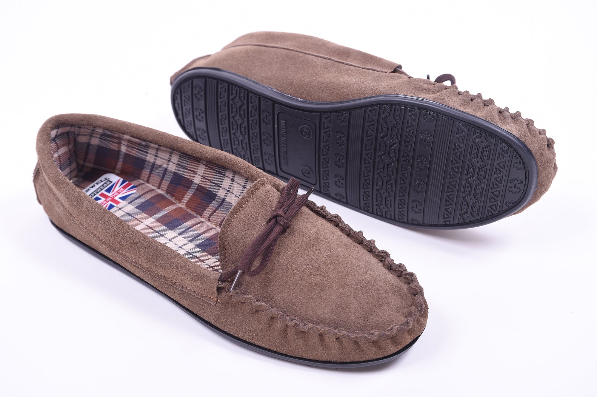 Mens leather moccasin slippers on sale uk